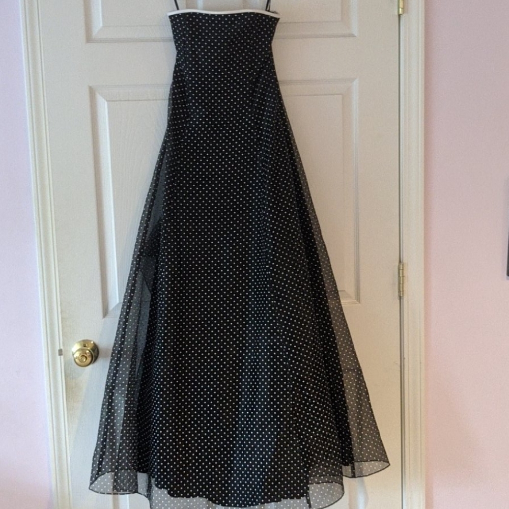Scott McClintock polka dot strapless dress